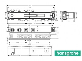 MEDIDAS SET BASICO EMPOTRADO RAINSELECT HANSGROHE